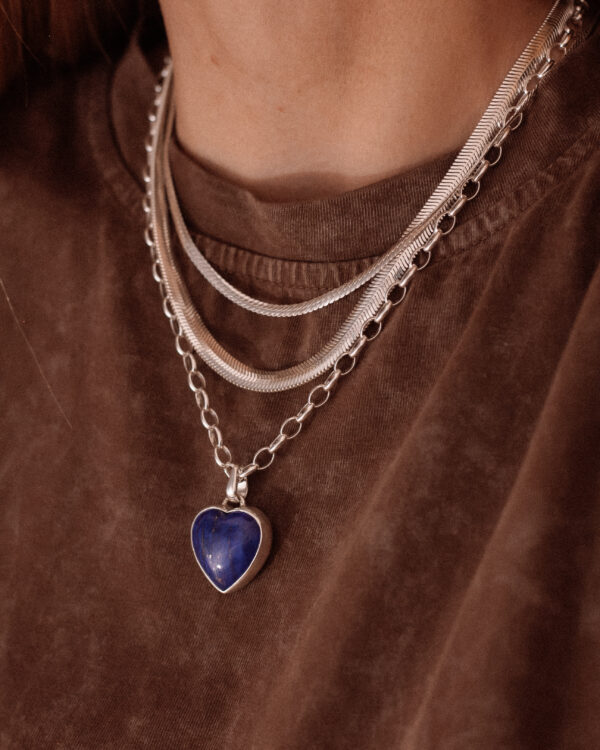 Naszyjnik Coeur z lapis lazuli Silver