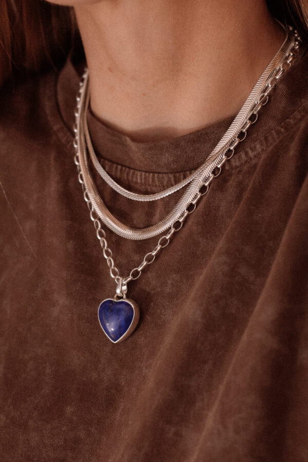Naszyjnik Coeur z lapis lazuli Silver