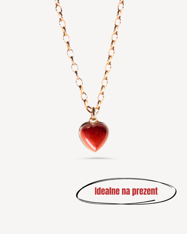 63cm (16) Naszyjnik Coeur z jaspisem czerwonym Gold