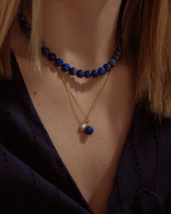 Choker z lapis lazuli