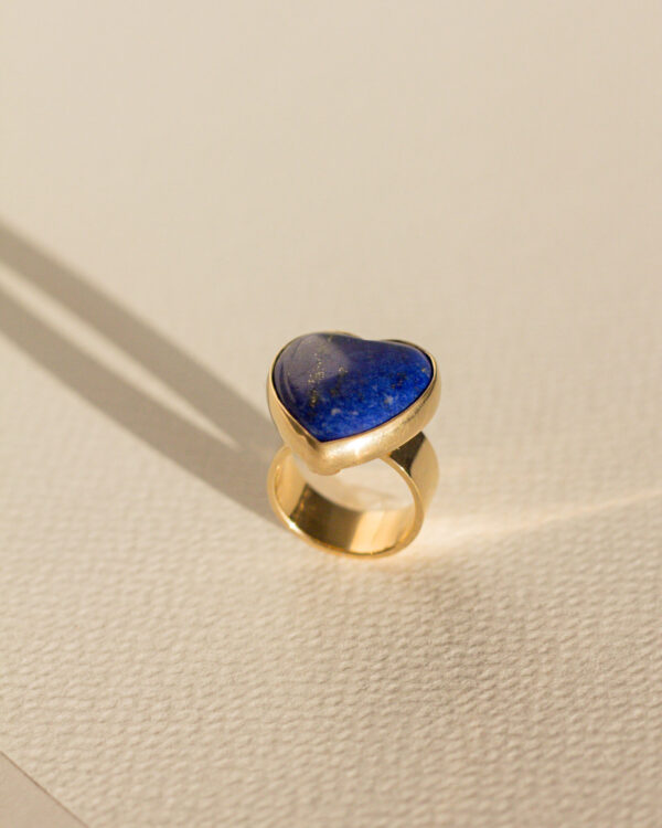 Sygnet Coeur z lapis lazuli Gold