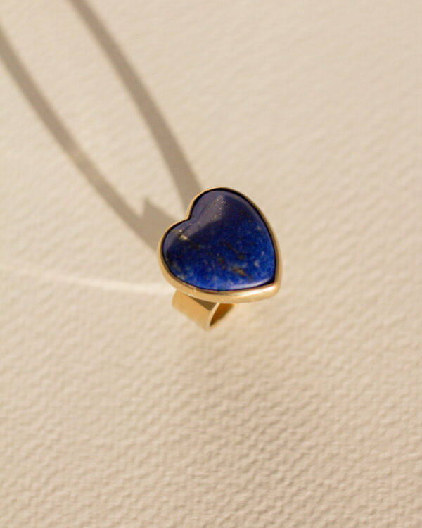 Sygnet Coeur z lapis lazuli Gold