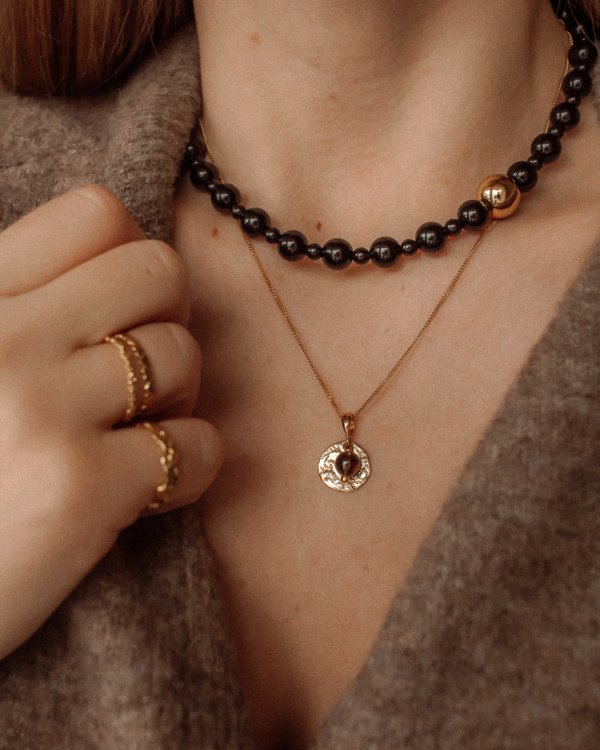 Naszyjnik Terre z kwarcem dymnym Naszyjnik Terre z kwarcem dymnym