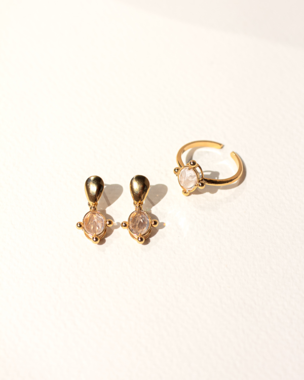 Kolczyki Rose z kwarcem